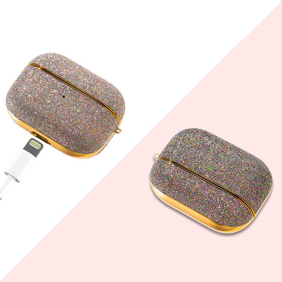 Чехол пластиковый Kingxbar со шнурком для Airpods Pro, разноцветные стразы (33) фото