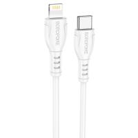 Кабель USB-C BOROFONE BX51 Triumph Type-C - Lightning, 2.4А, 1 м, белый фото