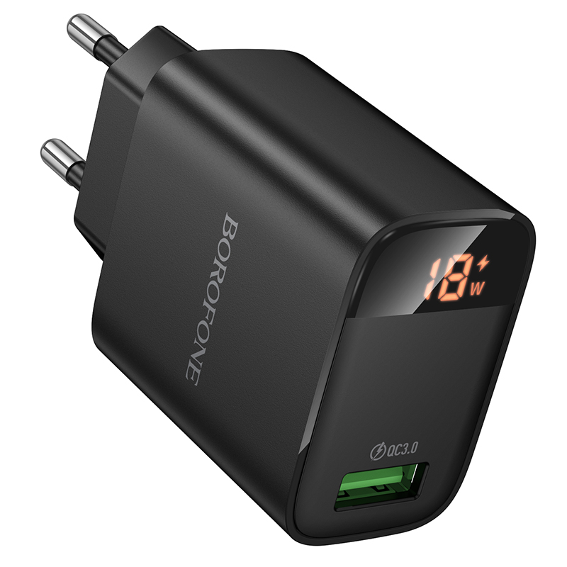 Сетевое зарядное устройство BOROFONE BA95A Ilustre  1xUSB, 18W, черный фото
