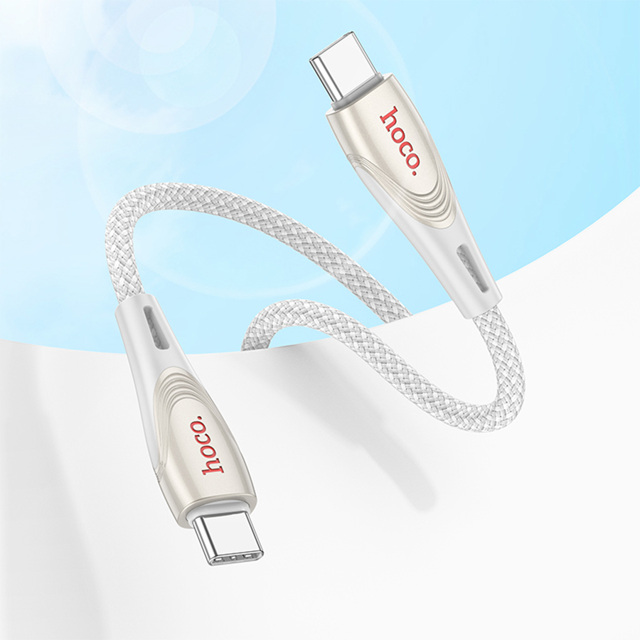 Кабель USB-C HOCO U133 Monte Type-C - Type-C, 3A, 60W, 1.2 м, серый фото