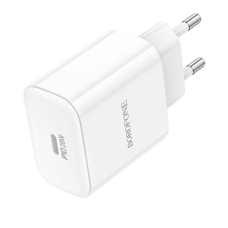 Сетевое зарядное устройство BOROFONE BA81A Single 1xUSB-C, 20W, белый фото