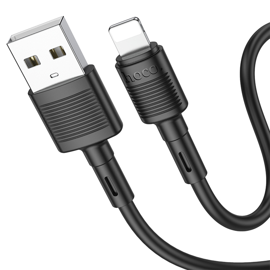 Кабель USB HOCO X83 Victory USB - Lightning, 2.4А, 1 м, черный фото