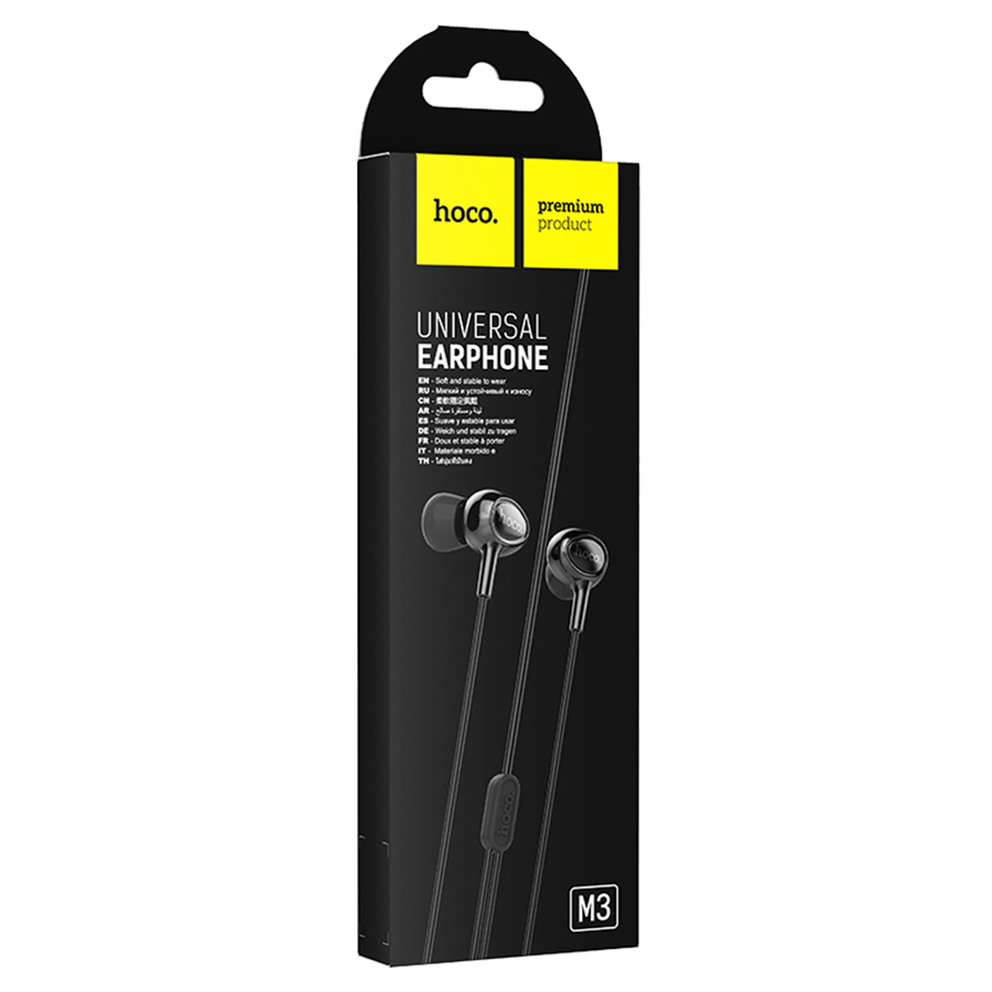 Проводные наушники HOCO M3 Universal, Jack 3.5mm, 1.2 м, черный фото