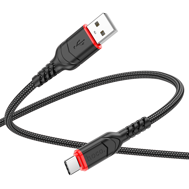 Кабель USB HOCO X59 Victory USB - Type-C, 3A, 3 м, черный фото