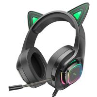 Проводные наушники HOCO W107 Cute cat, USB+Jack 3.5mm, 2 м, elf cat фото