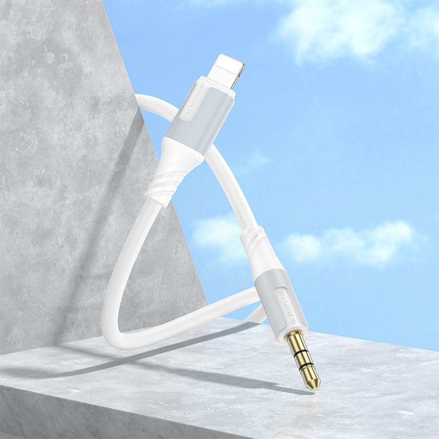 Аудиокабель BOROFONE BL19 Creator AUX Jack 3,5 (m) - Lightning (m), 1 м, белый фото