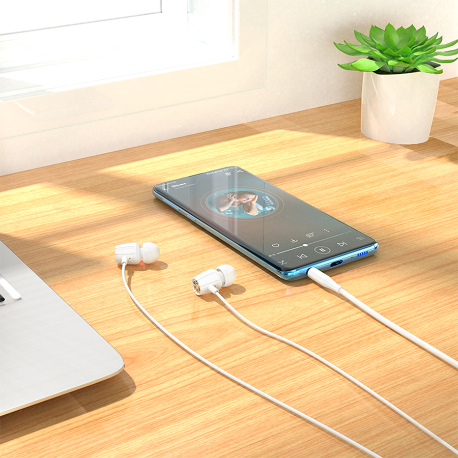 Проводные наушники HOCO M88 Graceful, Jack 3.5mm, 1.2 м, белый фото