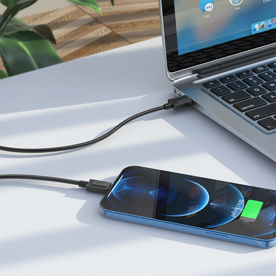 Кабель USB HOCO X73 USB - Lightning, 2.4А, 1 м, черный фото
