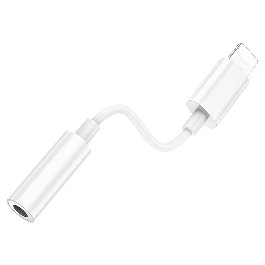 Переходник/Адаптер HOCO LS34 Original Lightning (m) - Jack 3,5 (f), 8 см, белый фото