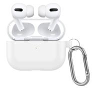 Чехол силиконовый с карабином для Airpods Pro 2, белый (1) фото