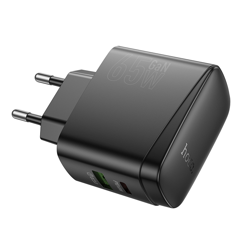 Сетевое зарядное устройство HOCO CS63A Bright 1xUSB + 1xUSB-C, 65W, черный фото