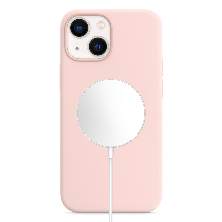 Чехол Silicone Case with MagSafe и Анимация цвета для iPhone 13 6.1", бледно-розовый (2) фото