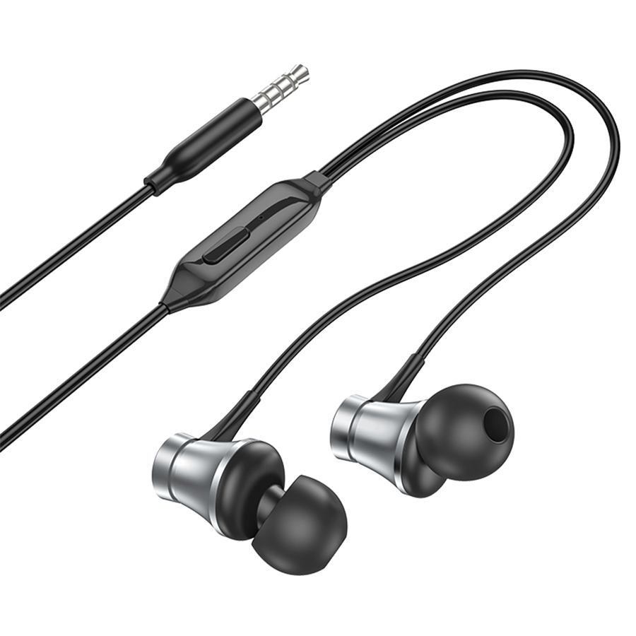 Проводные наушники BOROFONE BM73 Platinum, Jack 3.5mm, 1.2 м, серый металлик фото