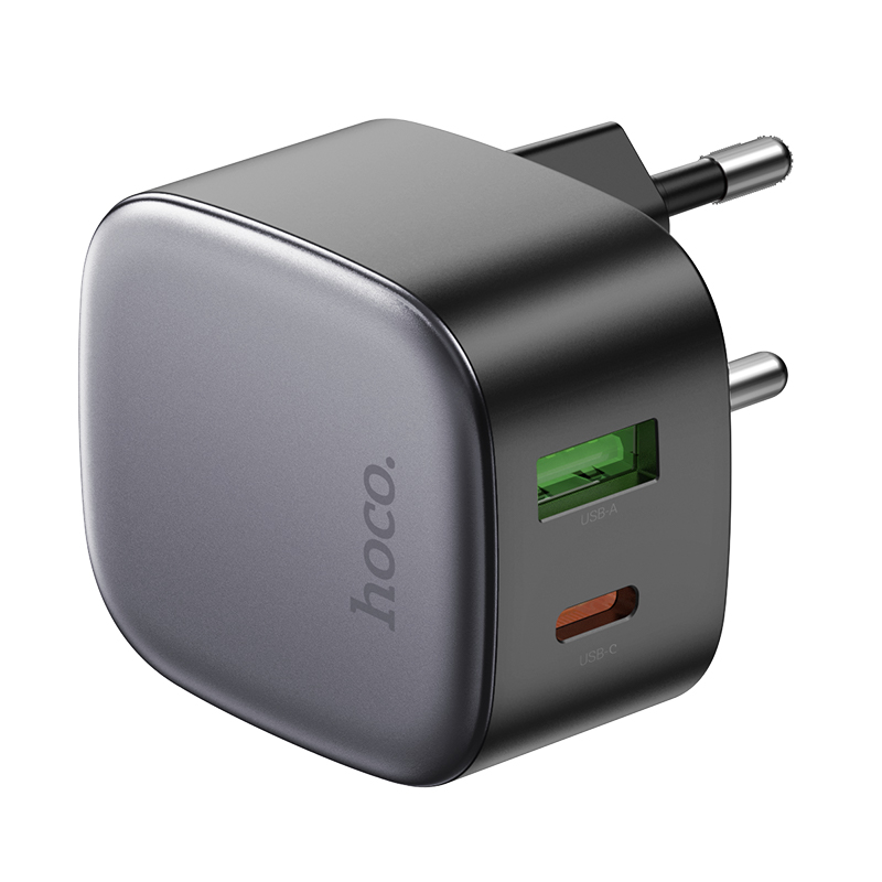 Сетевое зарядное устройство HOCO CS32A Rise 1xUSB + 1xUSB-C, 3A, 20W, черный фото