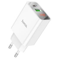 Сетевое зарядное устройство HOCO C100A 1xUSB + 1xUSB-C, 3A, 20W, белый фото