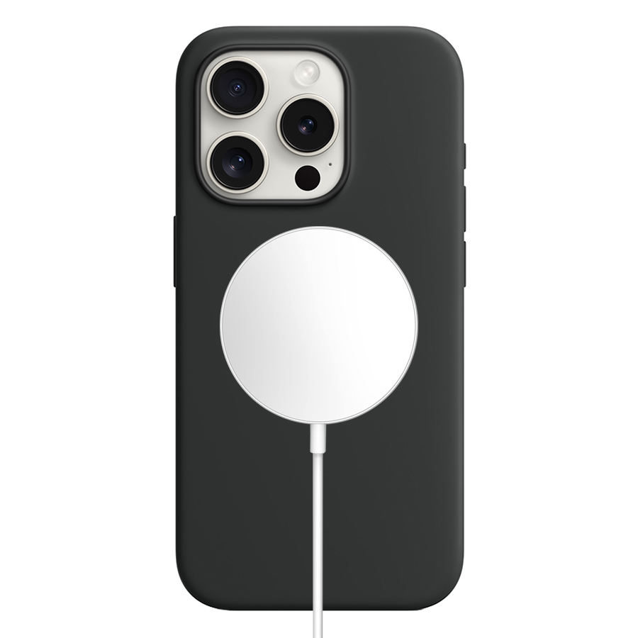 Чехол Silicone Case with MagSafe и Анимация цвета для iPhone 15 Pro 6.1", черный (1) фото