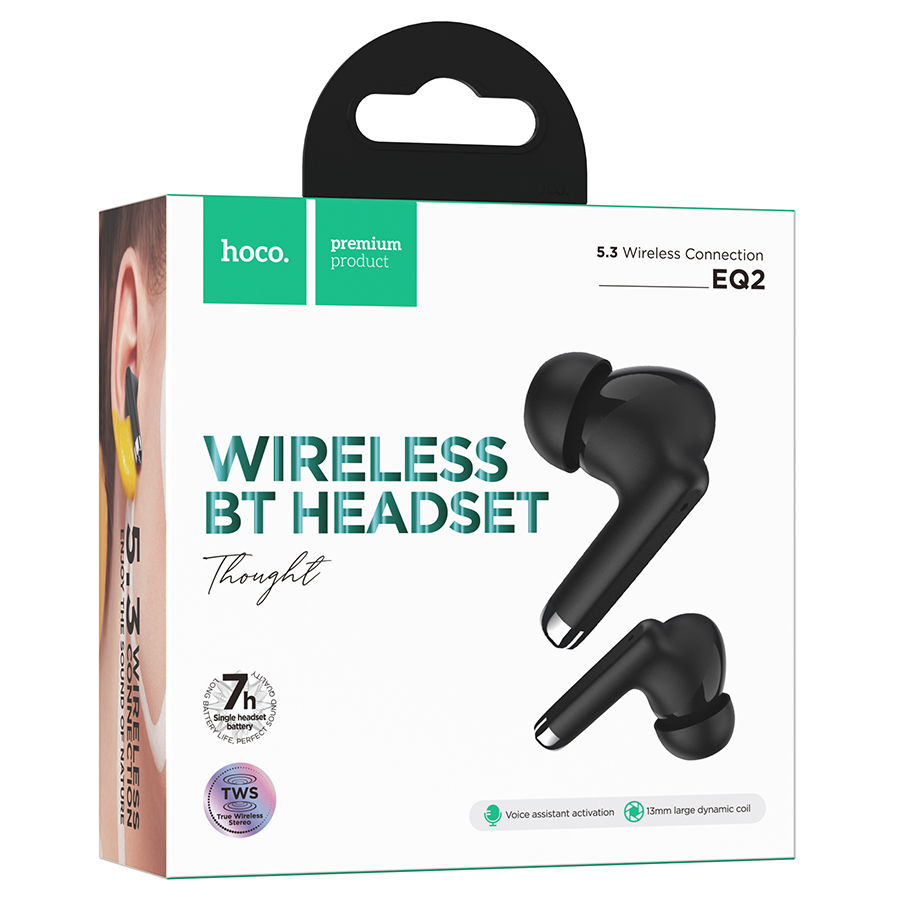 Беспроводные наушники TWS HOCO EQ2 Thought, Bluetooth 5.3, черный фото
