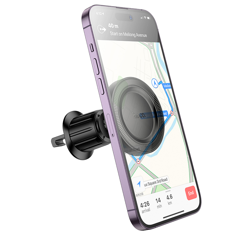 Автомобильный держатель HOCO H56 Show Ring, магнитный, на воздуховод, черный фото