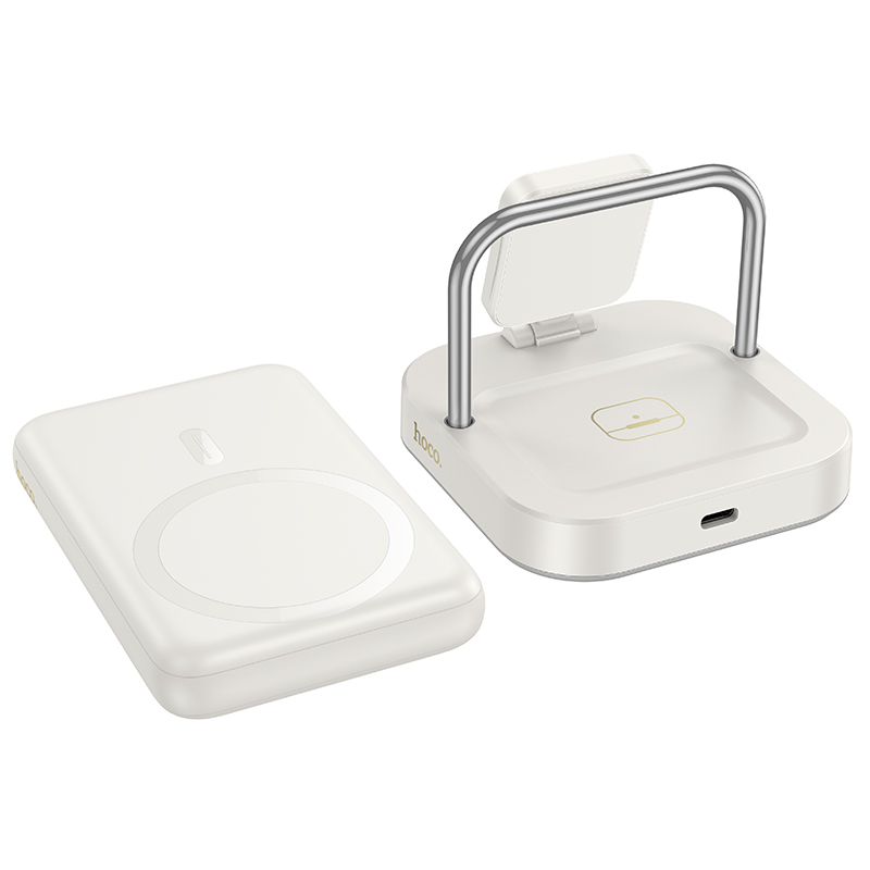 Настольная зарядная станция HOCO CQ16 Astute для iPhone+Apple Watch, 2A, 5W/7.5W/10W/15W, белый фото