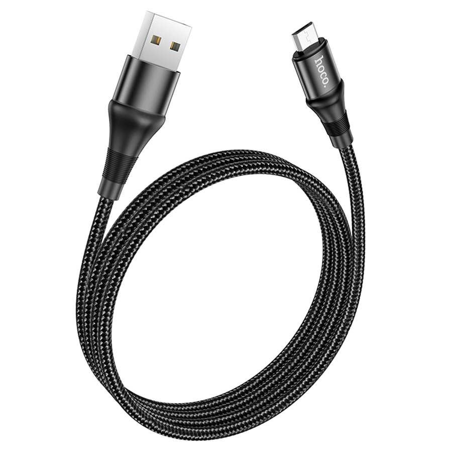 Кабель USB HOCO X50 Excellent USB - MicroUSB, 2.4А, 1 м, черный фото