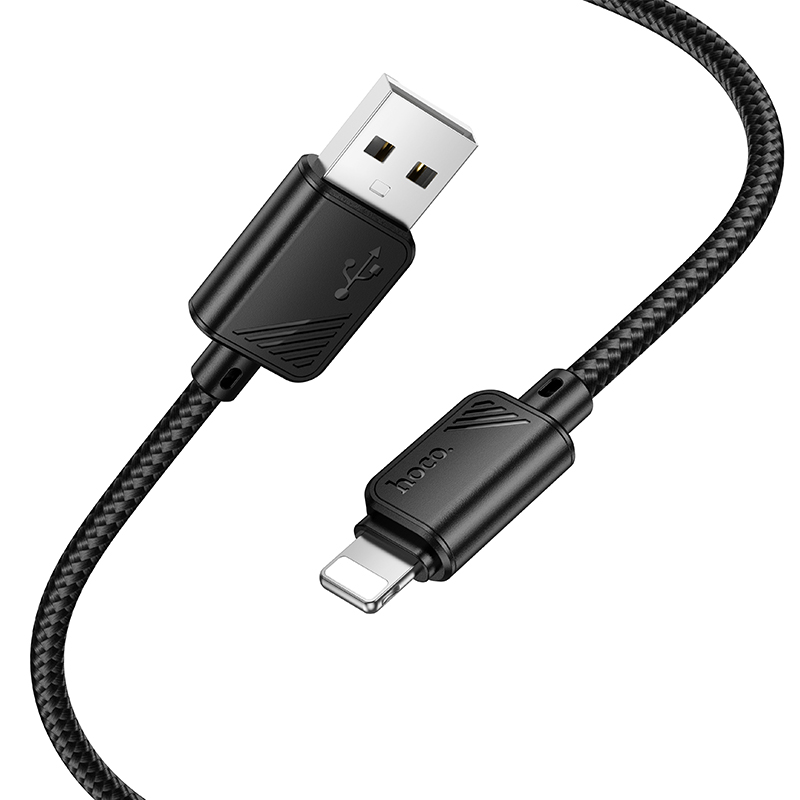 Кабель USB HOCO X113 Beneficio USB - Lightning, 2.4А, 1 м, черный фото