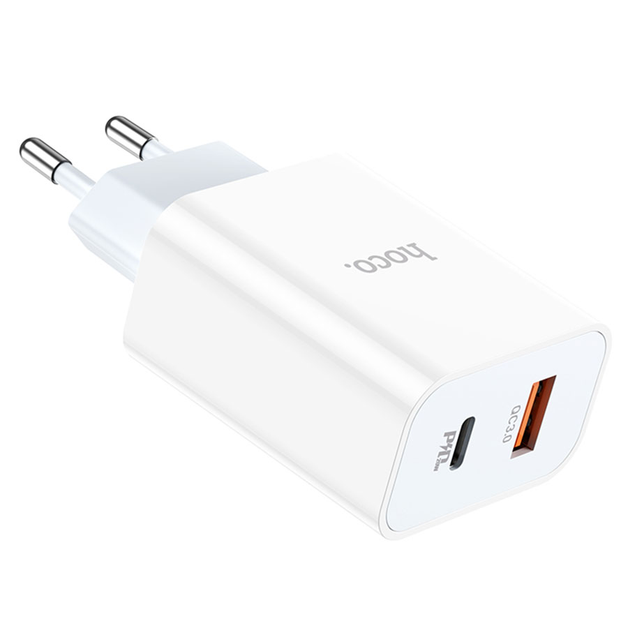 Сетевое зарядное устройство HOCO C97A 1xUSB + 1xUSB-C, 3.0A, 20W, белый фото