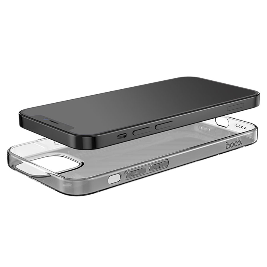 Чехол HOCO TPU Light Series для iPhone 12 Pro Max 6.7", темно-прозрачный фото