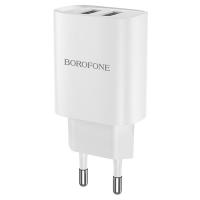 Сетевое зарядное устройство BOROFONE BN2 super fast 2xUSB, 2.1A, белый фото