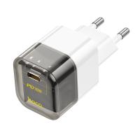 Сетевое зарядное устройство HOCO C125A Transparent 1xUSB-C, 20W, прозрачный черный фото