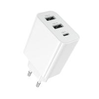 Сетевое зарядное устройство BOROFONE BA105A Stellar 2xUSB + 1xUSB-C, 3A, 15W, белый фото