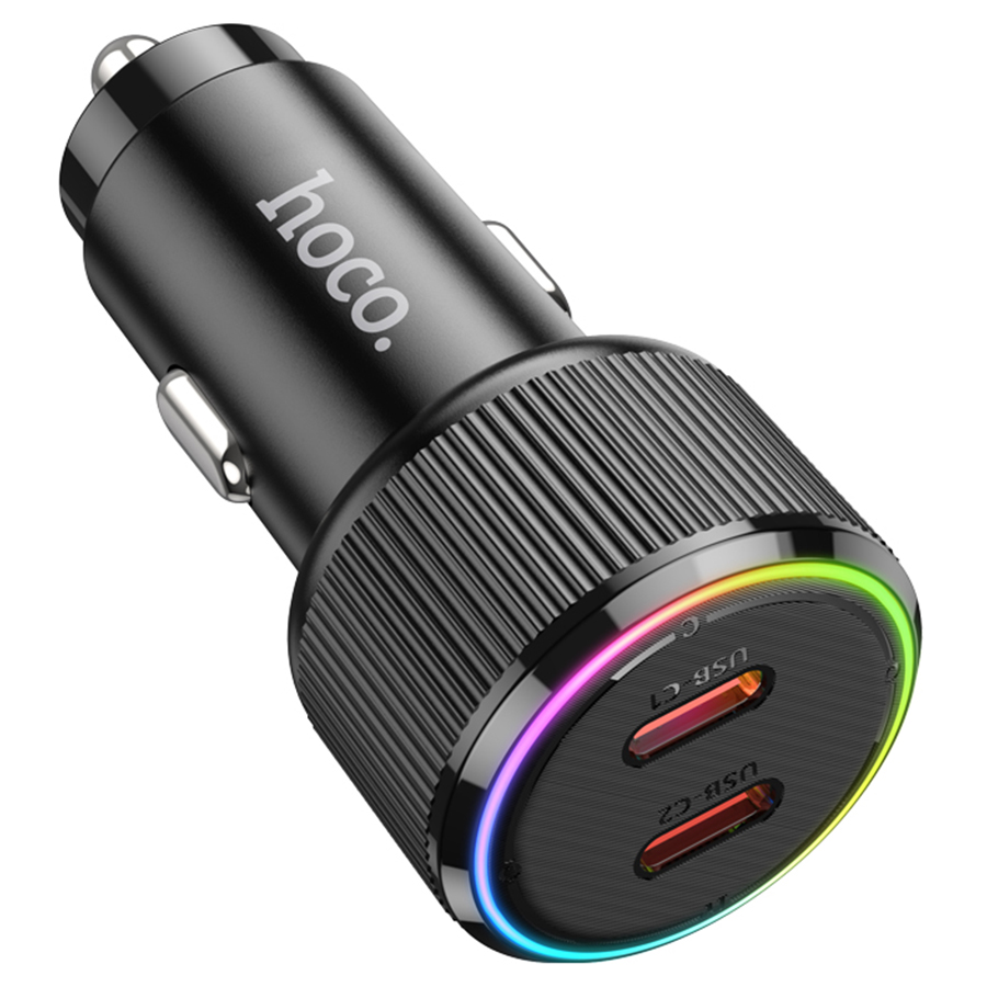 Автомобильное зарядное устройство HOCO NZ14B Guerrero, 2xUSB-C, 50W, черный фото