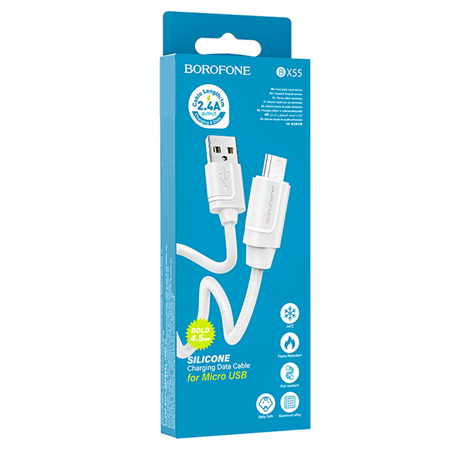 Кабель USB BOROFONE BX55 Harmony USB - MicroUSB, 2.4А, 1 м, белый оптом недорого с доставкой Кабель USB BOROFONE BX55 Harmony USB - MicroUSB, 2.4А, 1 м, белый фото