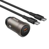 Автомобильное зарядное устройство HOCO Z62A Energy, 1xUSB-C с Кабелем Type-C - Type-C, 30W, золотой фото