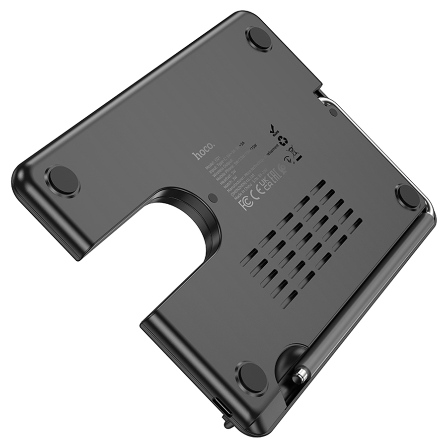 Настольная зарядная станция HOCO CQ1 Geek folding 3-in-1 для iPhone+Airpods+Apple Watch, 3A, 15W, черный фото