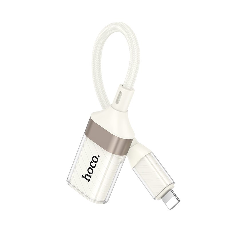 Переходник/Адаптер HOCO UA39 Lightning (m) - USB (f), 13 см, белый фото