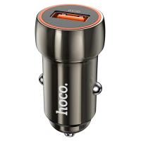 Автомобильное зарядное устройство HOCO Z46 Blue shield, 1xUSB, 18W, серый металлик фото