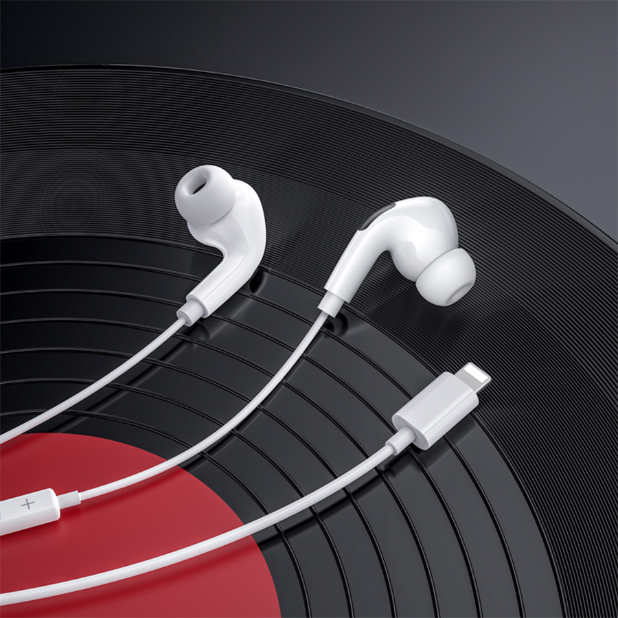 Проводные наушники HOCO M111 Pro Primero, Lightning, 1.2 м, белый фото