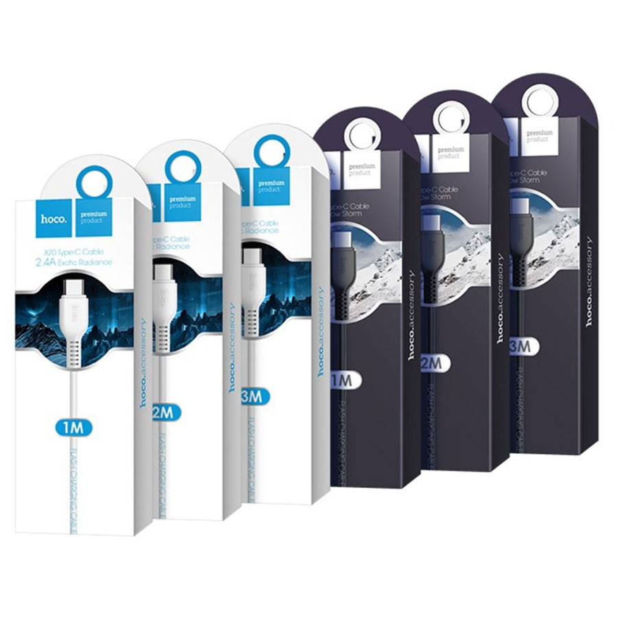 Кабель USB HOCO X20 Flash USB - Type-C, 3A, 1 м, черный фото