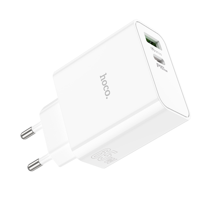 Сетевое зарядное устройство HOCO C113A Awesome 1xUSB + 1xUSB-C, 65W, белый фото