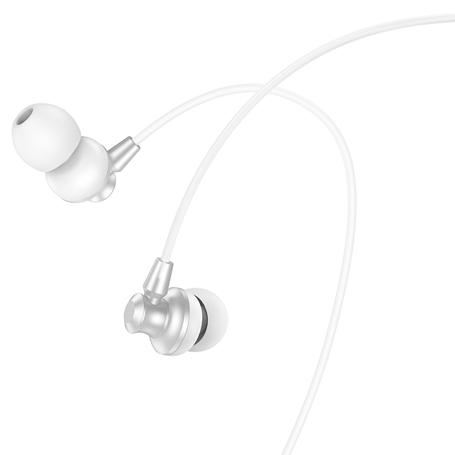 Проводные наушники HOCO M98 Delighted, Jack 3.5mm, 1.2 м, серебристый фото