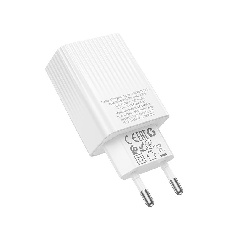 Сетевое зарядное устройство BOROFONE BAS72A Source 1xUSB, 18W, белый фото