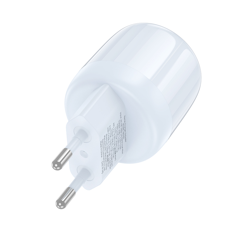 Сетевое зарядное устройство BOROFONE BA94A Lustrous 1xUSB + 1xUSB-C, 3A, 30W, синий фото