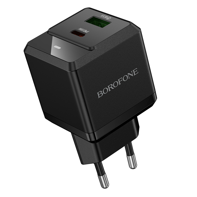 Сетевое зарядное устройство BOROFONE BN19 Intenso 1xUSB + 1xUSB-C, 3A, 20W, черный фото