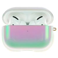 Чехол пластиковый Kingxbar со шнурком для Airpods Pro, прозрачный, перламутр (37) фото