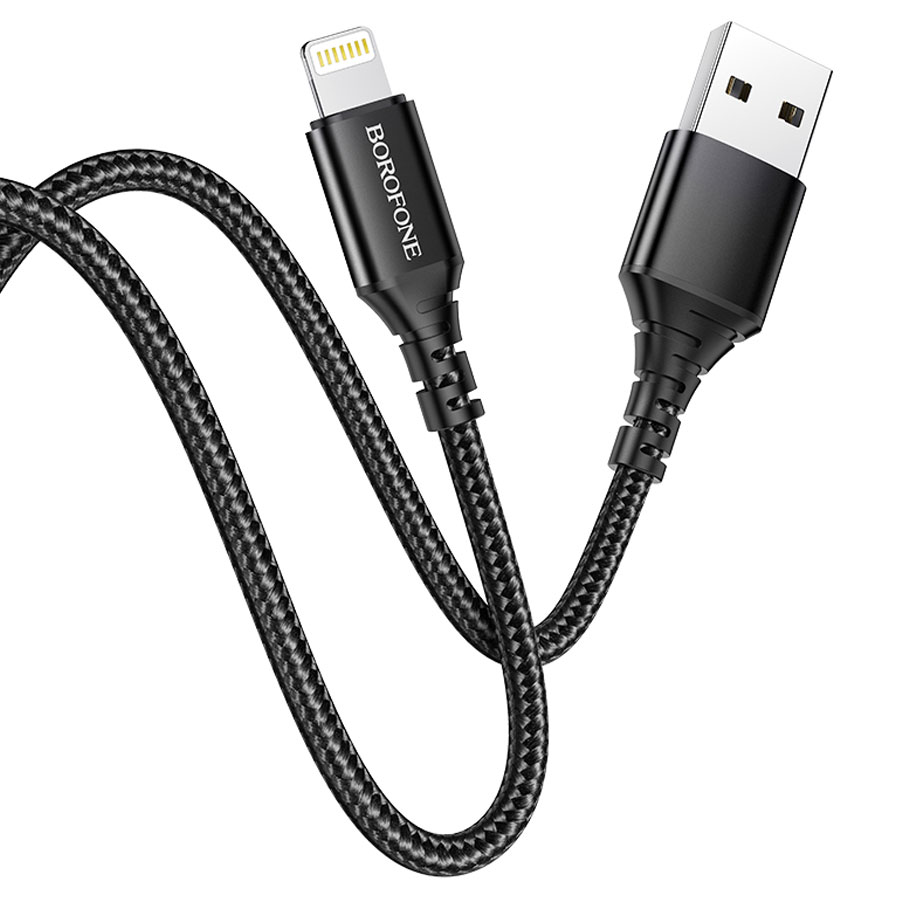Кабель USB BOROFONE BX54 Ultra bright USB - Lightning, 2.4А, 1 м, черный оптом недорого с доставкой Кабель USB BOROFONE BX54 Ultra bright USB - Lightning, 2.4А, 1 м, черный фото