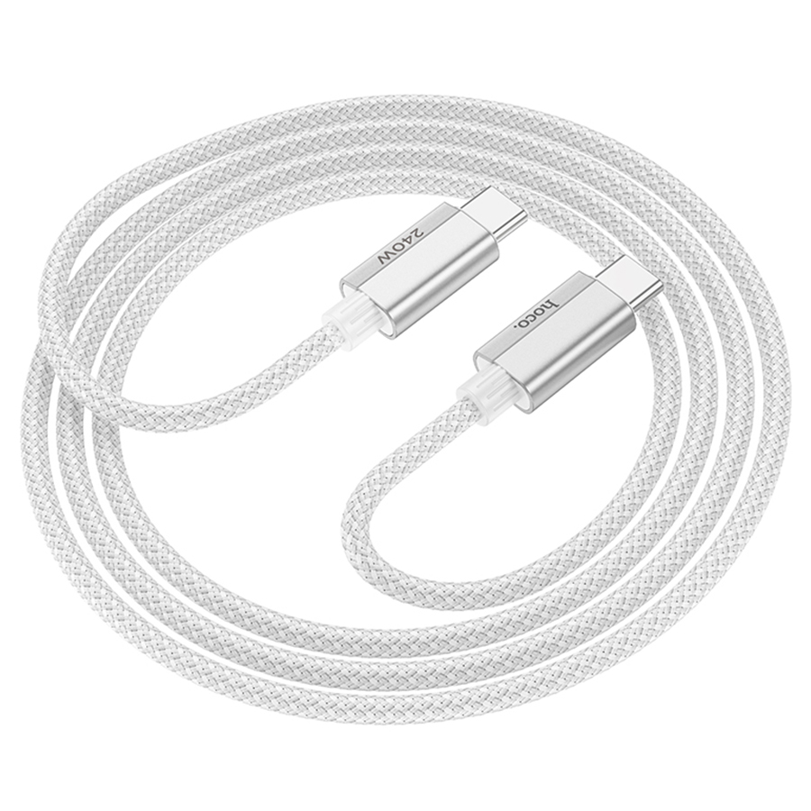 Кабель USB-C HOCO U134 Primero Type-C - Type-C, 5A, 240W, 1.8 м, серый фото