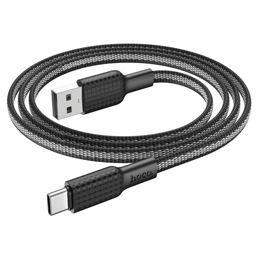 Кабель USB HOCO X69 Jaeger USB - Type-C, 3A, 60W, 1 м, черный+белый фото