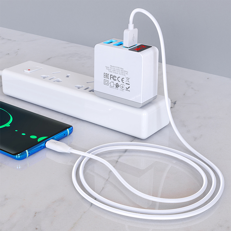 Кабель USB HOCO X1 Rapid USB - Type-C, 2.1А, 1 м, белый оптом недорого с доставкой Кабель USB HOCO X1 Rapid USB - Type-C, 2.1А, 1 м, белый фото