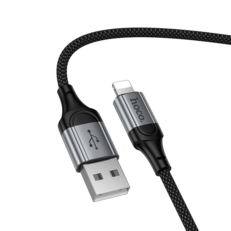 Кабель USB HOCO X121 Nuevo USB - Lightning, 2.4А, 1 м, черный фото