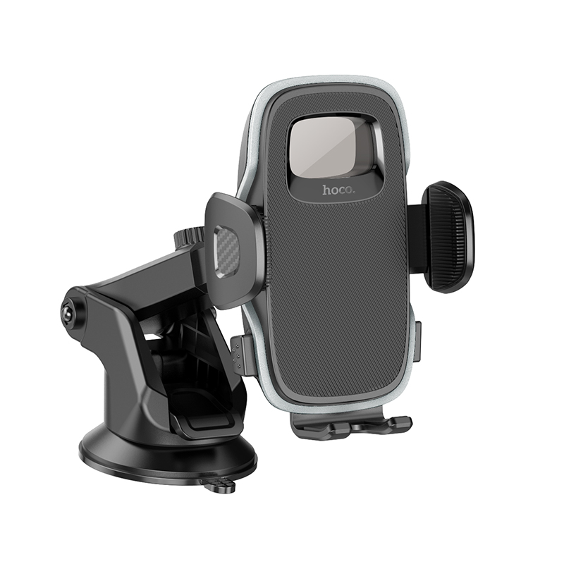 Автомобильный держатель HOCO H15 Fair Push, зажимной, на приборную панель, черный фото